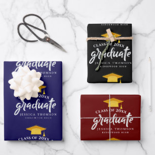 Hoja De Papel De Regalo Clase de 2026 Fiesta de Graduación de Felicitación