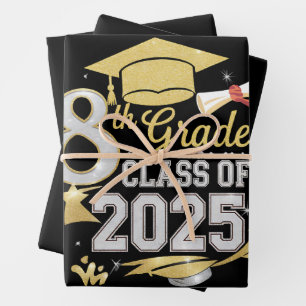 Hoja De Papel De Regalo Clase de 8º Grado Graduada Promoción 2025
