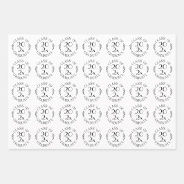 Hoja De Papel De Regalo Clase de año de graduación de tipografía blanca ne