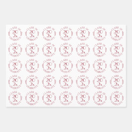 Hoja De Papel De Regalo Clase de año Graduado Típografía Blanca Borgoña