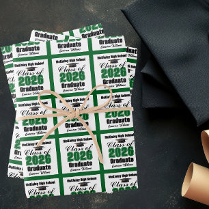 Hoja De Papel De Regalo Clase Verde de 2026 Graduación Personalizada