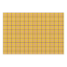 Clásico de Cuadros Amarillo Púrpura y Blanco