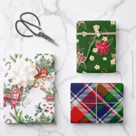 Hoja De Papel De Regalo Clásico de Navidad