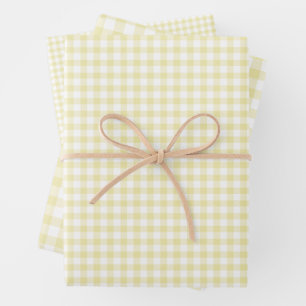 Hoja De Papel De Regalo Clásico Gingham Butter Yellow