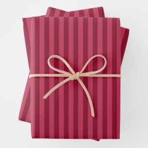 Hoja De Papel De Regalo Clásico Navideño de Rayas Rojas