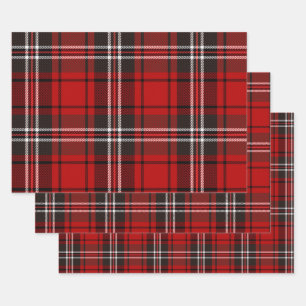 Hoja De Papel De Regalo Clásico Red Black Plaid Check