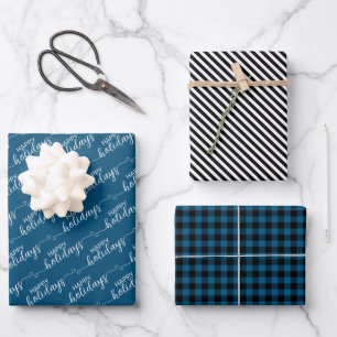 Hoja De Papel De Regalo Clásico tradicional oscuro Verde azulado azul negr