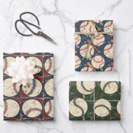 Hoja De Papel De Regalo Clásicos de béisbol grunge 3