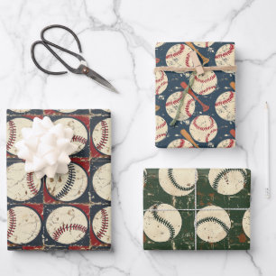 Hoja De Papel De Regalo Clásicos de béisbol grunge 3