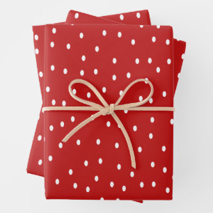 Hoja De Papel De Regalo Clásicos puntos de polka rojo y blanco