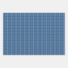 Hoja De Papel De Regalo Classic Blue Black White Plaid