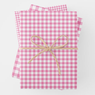 Hoja De Papel De Regalo Classic Gingham Fuchsia
