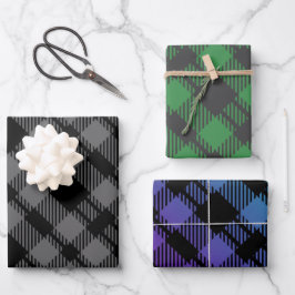 Hoja De Papel De Regalo Classic Holiday Green Checkered Pattern 