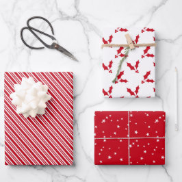 Hoja De Papel De Regalo Classic Red and White Holiday