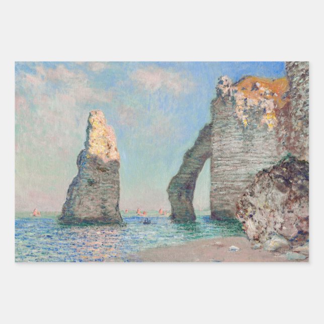 Hoja De Papel De Regalo Claude Monet - Acantilados en Etretat (Anverso)