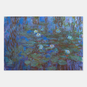 Hoja De Papel De Regalo Claude Monet - Blue Water Lilies