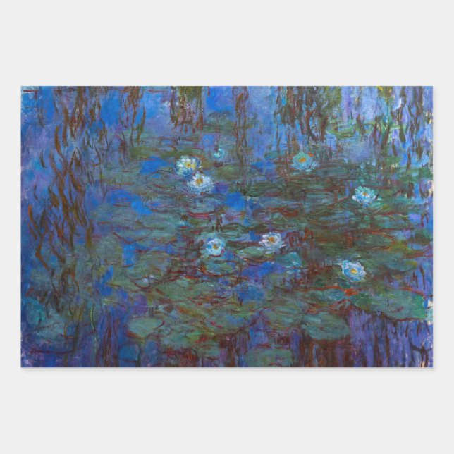 Hoja De Papel De Regalo Claude Monet - Blue Water Lilies (Anverso)