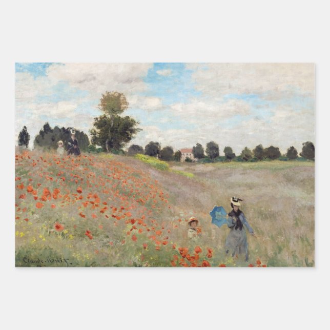 Hoja De Papel De Regalo Claude Monet - Campo de amapola (Anverso)