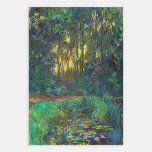 Hoja De Papel De Regalo Claude Monet - Esquina de un estanque con naves ac<br><div class="desc">Moneda del bassin aux nympheas / Esquina de un estanque con lirios acuáticos - Claude Monet,  Petróleo sobre lienzo,  1918</div>