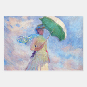 Hoja De Papel De Regalo Claude Monet - Mujer con Parasol a la derecha