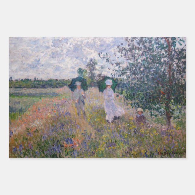 Hoja De Papel De Regalo Claude Monet - Paseo cerca de Argentina (Anverso)