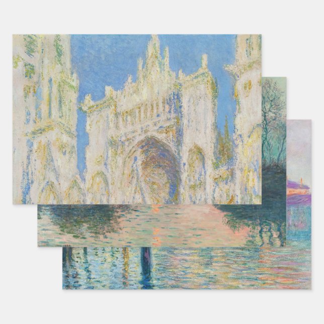Hoja De Papel De Regalo Claude Monet Rouen Cathedral Portal Morning Light (Set)