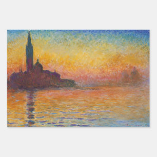 Hoja De Papel De Regalo Claude Monet - San Giorgio Maggiore en Dusk