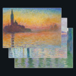 Hoja De Papel De Regalo Claude Monet - Selección de las obras maestras de<br><div class="desc">Claude Monet - Venecia Selección de Maestros - San Giorgio Maggiore at Dusk,  Venecia,  1908 - The Grand Canal,  Venecia,  1908 - Palazzo Dario,  Venecia,  1908</div>