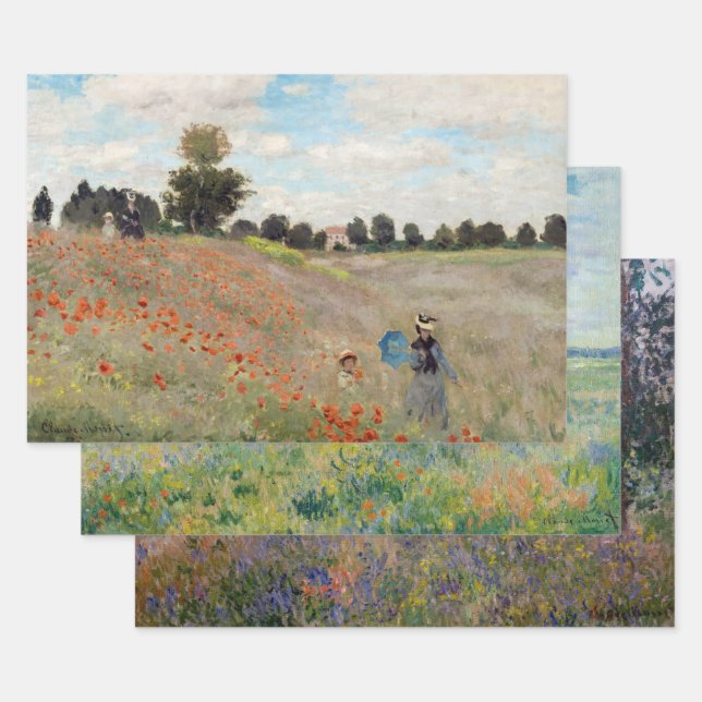Hoja De Papel De Regalo Claude Monet - Selección de Maestros de Campo de A (Set)