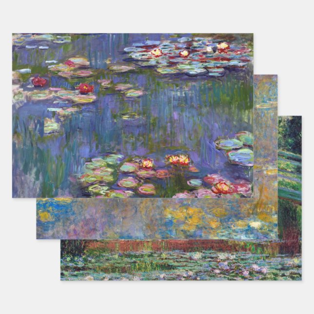 Hoja De Papel De Regalo Claude Monet, Water Lily Pond (Set)