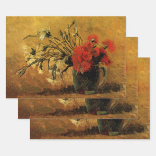 Hoja De Papel De Regalo Claveles rojos y blancos por Vincent van Gogh