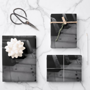 Hoja De Papel De Regalo Claves de piano de música