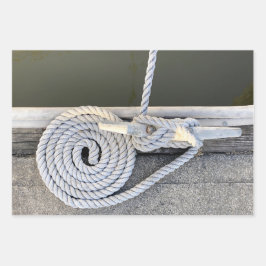 Hoja De Papel De Regalo Cleat Hitch Maritime Wrapee Paper Flat Sheet Set