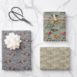 Hoja De Papel De Regalo Coches clásicos