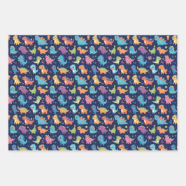 Hoja De Papel De Regalo Coches Y Dinosaurios