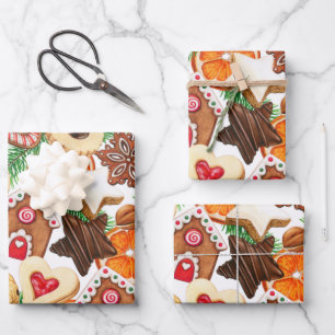 Hoja De Papel De Regalo Cocinas y dulces de los Navidades de especias nara