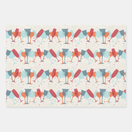 Hoja De Papel De Regalo Cócteles de Celebración Diseño