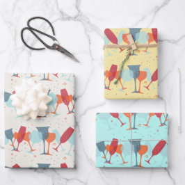 Hoja De Papel De Regalo Cócteles de Celebración Diseño 