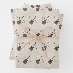 Hoja De Papel De Regalo Coffee Beans-Coffee-Guitar-Coffee Art-Music-