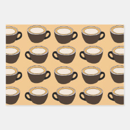Hoja De Papel De Regalo Coffee Cup Pattern
