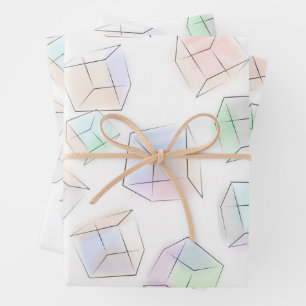 Hoja De Papel De Regalo Cojín decorativo de cubos 3D de colores