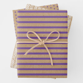 Hoja De Papel De Regalo Colas violetas de lavanda violeta faux rustic