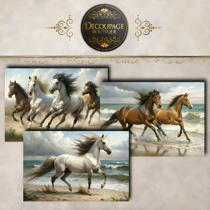 Hoja De Papel De Regalo Colección Caballos Salvajes Decoupage