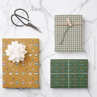 Hoja De Papel De Regalo Colección de adornos Merry + Bright