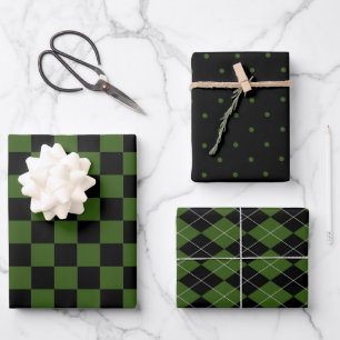 Hoja De Papel De Regalo Colección de ajuste de regalo en negro y verde HAM
