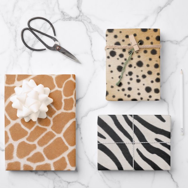 Hoja De Papel De Regalo Colección de Animales Africanos Impresión Animal R (Anverso)