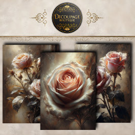 Hoja De Papel De Regalo Colección de decoupage de elegancia de rosa sonroj