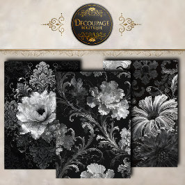Hoja De Papel De Regalo Colección de Decoupage de Florales Barrocas de Pla
