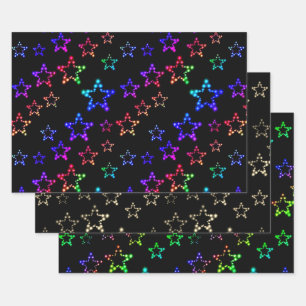 Hoja De Papel De Regalo Colección de Estrellas Brillantes