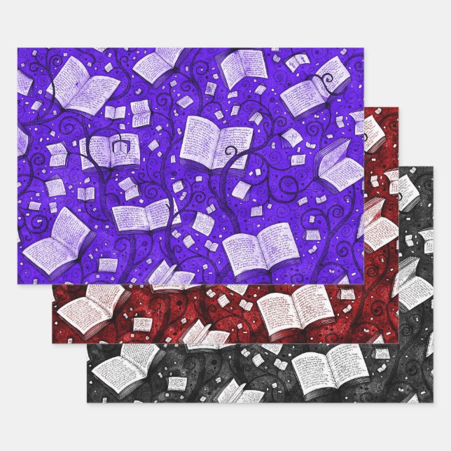 Hoja De Papel De Regalo Colección de fondo de libros 1 (Set)